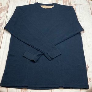 Thermal Long Sleeve Shirt Seven Fox Blue Crew Neck Sz XL